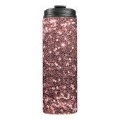 Roos Gold Pink Glitter Sparkle Thermosbeker (Voorkant)