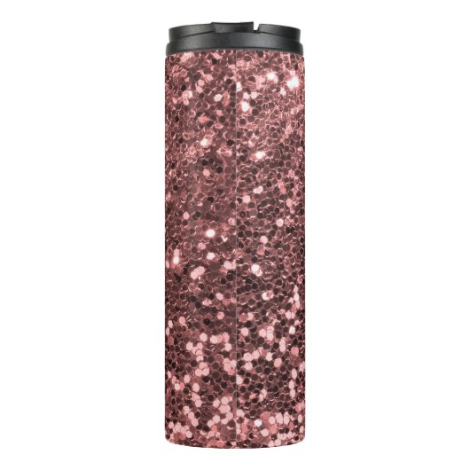 Roos Gold Pink Glitter Sparkle Thermosbeker (Achterkant)