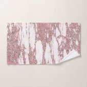 Roos Gold Pink Glitter Sparkly Marble Glam Trendy Bad Handdoek (Handdoek)