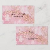 Roos Gold Pink Glitter Visitekaartje (Voorkant / Achterkant)