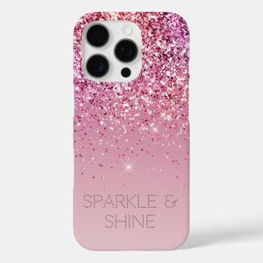 Roos Gold Pink Gold Glitter Sparkle Case-Mate iPhone Case (Achterkant)