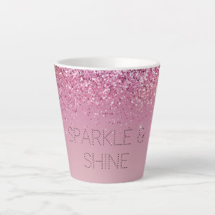 Roos Gold Pink Gold Glitter Sparkle Latte Mok