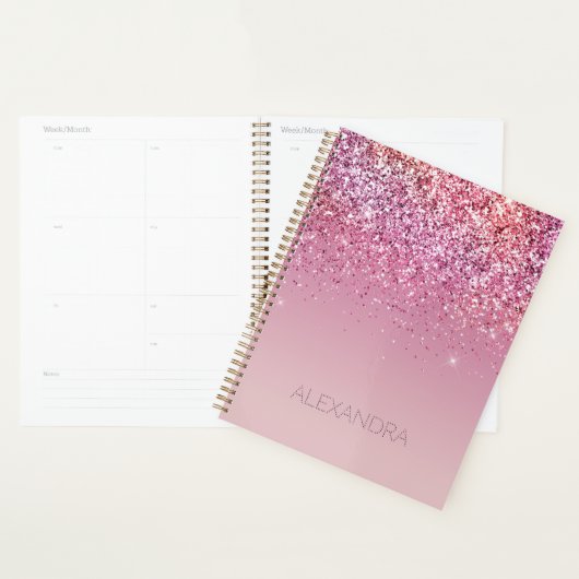 Roos Gold Pink Gold Glitter Sparkle Planner (Display)