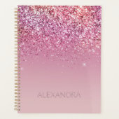 Roos Gold Pink Gold Glitter Sparkle Planner (Voorkant)