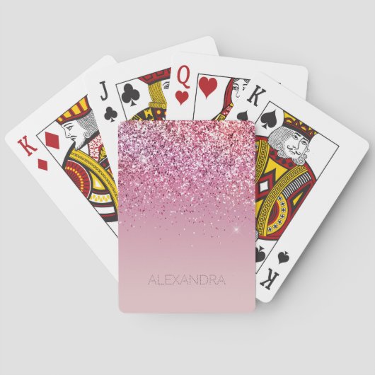 Roos Gold Pink Gold Glitter Sparkle Pokerkaarten (Achterkant)