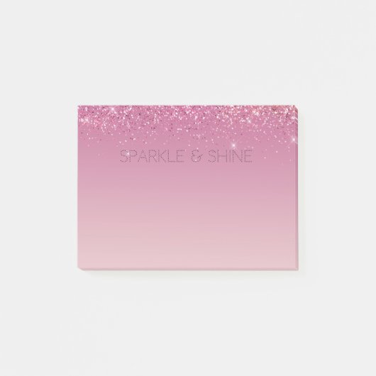 Roos Gold Pink Gold Glitter Sparkle Post-it® Notes (Voorkant)