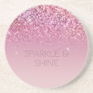 Roos Gold Pink Gold Glitter Sparkle Zandsteen Onderzetter