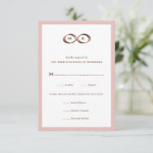 Roos Gold Pink Infinity Hand Clasp Wedding RSVP Ca (Staand voorkant)