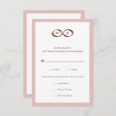 Roos Gold Pink Infinity Hand Clasp Wedding RSVP Ca (Voorkant / Achterkant)