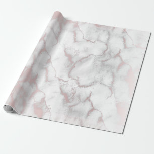 Roos Gold Pink Marble Modern Chic Trendy Party Cadeaupapier