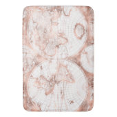 Roos Gold Pink Metaal Glitter Antiek Wereldkaart Badmat (Voorkant Verticaal)