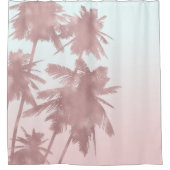 Roos Gold Pink Palms Beach Ombre Palm Trees Douchegordijn (Voorkant)