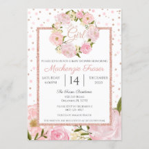 Roos Gold Pink Peony Girls Baby shower