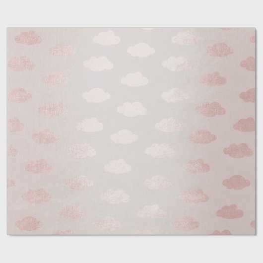 Roos Gold Pink Powder Claud Princess New Baby Cadeaupapier (Vlak)