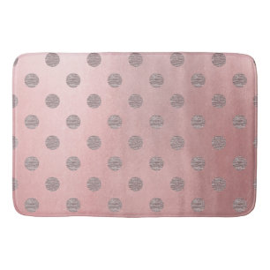 Roos Gold Pink Shine Glam Polka Dots Modern Chic Badmat