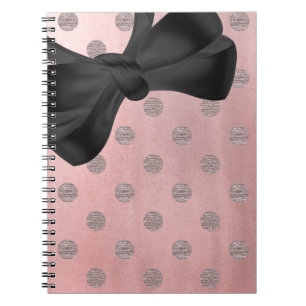 Roos Gold Pink Shine Glam Polka Dots Modern Chic Notitieboek