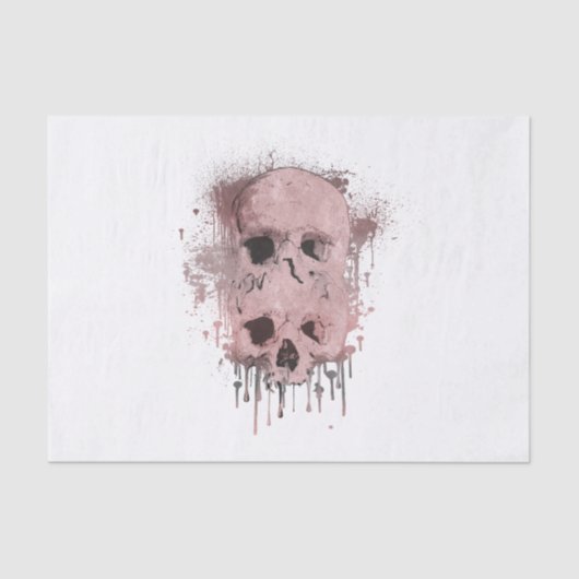 Roos Gold Pink Skull Drip Ink Graphic Party Tissuepapier (Voorkant)