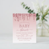 Roos Gold Pink Sparkle Glitter Baby shower (Staand voorkant)