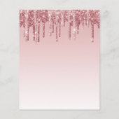 Roos Gold Pink Sparkle Glitter Baby shower Flyer (Achterkant)