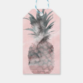 Roos Gold Pink Tropical Summer Pineapple Party Cadeaulabel (Achterkant)