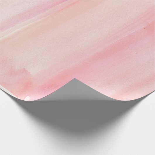 Roos Gold Pink Waterverf Girly Pastel Cadeaupapier (Hoek)