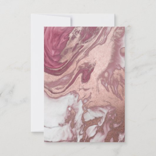 Roos Gold Pink White Painted Girly Abstract Marble Bedankkaart (Achterkant)