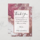 Roos Gold Pink White Painted Girly Abstract Marble Bedankkaart (Voorkant / Achterkant)