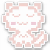 Roos Gold Pixel Cat Sticker (Voorkant)
