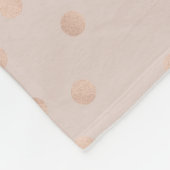 Roos Gold Polka Dot Pattern | Chevron Monogram Fleece Deken (Hoek)