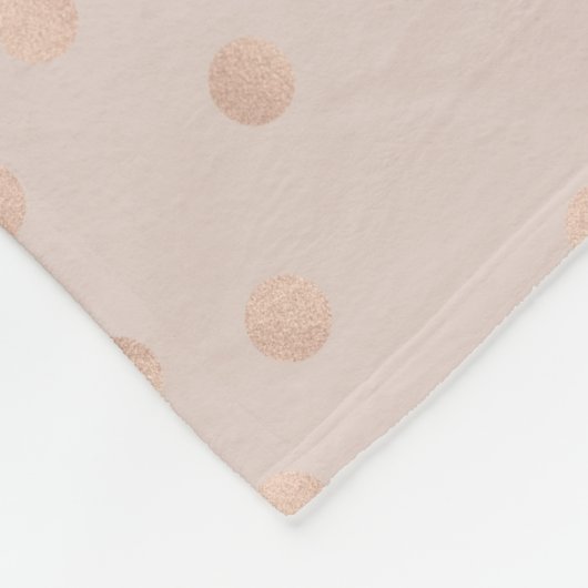 Roos Gold Polka Dot Pattern | Chevron Monogram Fleece Deken (Hoek)