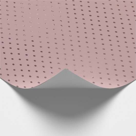 Roos Gold Polka Dot Pattern op Blush Pink Cadeaupapier (Hoek)