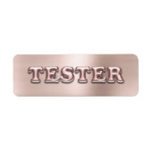 Roos Gold Powder roze 3D-tester monsterflacons Etiket (Voorkant)
