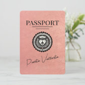 Roos Gold Puerta Vallarta Passport Bewaar de datum Save The Date (Staand voorkant)