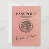 Roos Gold Puerta Vallarta Passport Wedding Kaart (Achterkant)