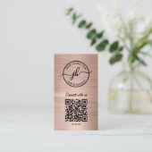 Roos Gold QR Code Circle Zakelijke Logo Visitekaartje (Staand voorkant)
