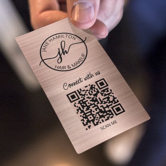 Roos Gold QR Code Circle Zakelijke Logo Visitekaartje