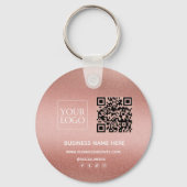 Roos Gold QR Code Logo Website Social Media Sleutelhanger (Voorkant)