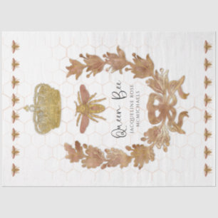 Roos Gold Queen Bee Crown Baby Naam ontkoppeling T Tissuepapier