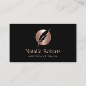 Roos Gold Quill-Logo van de leningtekenaar Visitekaartje (Voorkant)