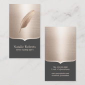 Roos Gold Quill Pen Visitekaartje (Voorkant / Achterkant)