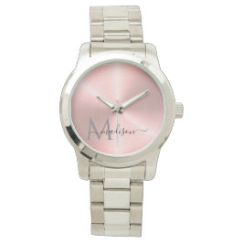 Roos Gold Radial Metallic Script Name Horloge