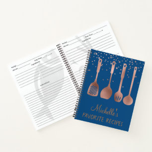 Roos Gold Recept Kookboek Utensils Confetti Notitieboek