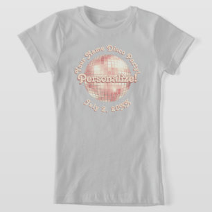 Roos Gold Retro Disco Ball PERSONALIZED T-Shirt