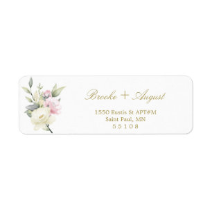 Roos Gold Return-adreslabels Etiket