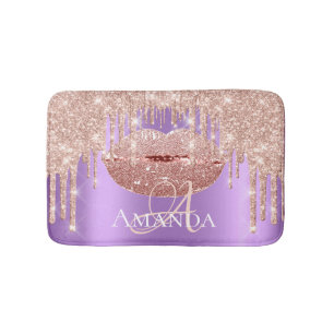 Roos Gold Royal Glitter Name Monogram Makeup Badmat