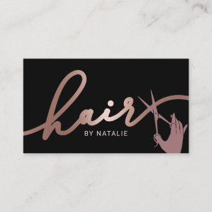 Roos Gold Scissor Hand Haarstylist Typografie Hair Visitekaartje