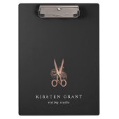 Roos Gold Scissors Salon Logo Klembord (Voorkant)