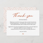 Roos Gold Script baby Virtual Shower Bedankt (Voorkant / Achterkant)