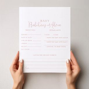 Roos Gold Script-Baby Voorspellingen en advieskaar