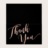 Roos Gold Script Font Calligrafie Dank u Visitekaartjes (Buitenkant ongevouwen)
